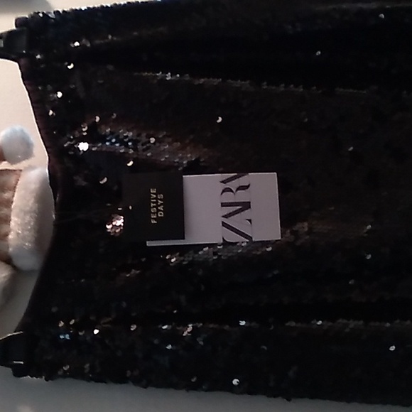 Zara XS sequin bkack skirt new with tag Christmas and Holidays 2024 - Picture 5 of 5